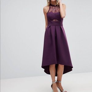 Mid-length, plum formal dress